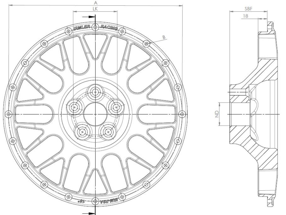 Felgenstern R10 16" individuell Lochkreis